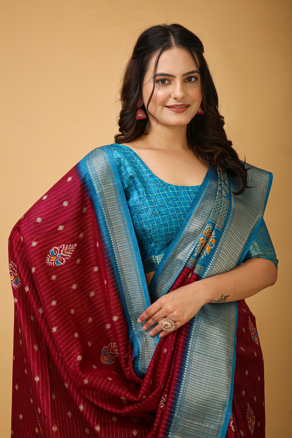 Dola Silk saree with blouse piece For Women