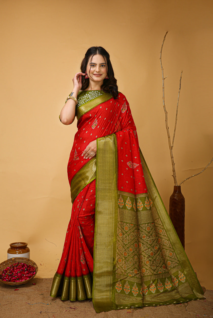 Kanjivaram Art Silk Saree With Blouse Piece For Women