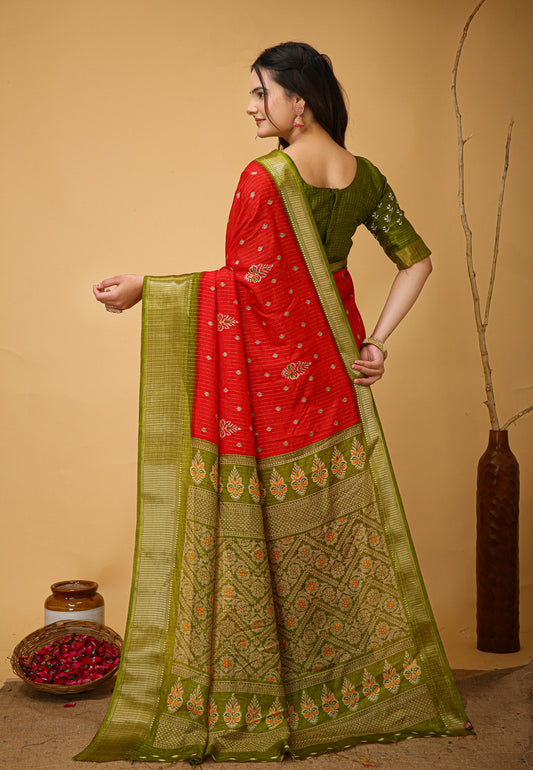 Kanjivaram Art Silk Saree With Blouse Piece For Women