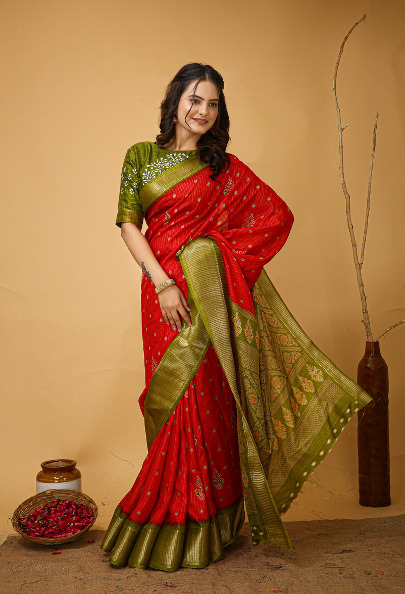 Kanjivaram Art Silk Saree With Blouse Piece For Women