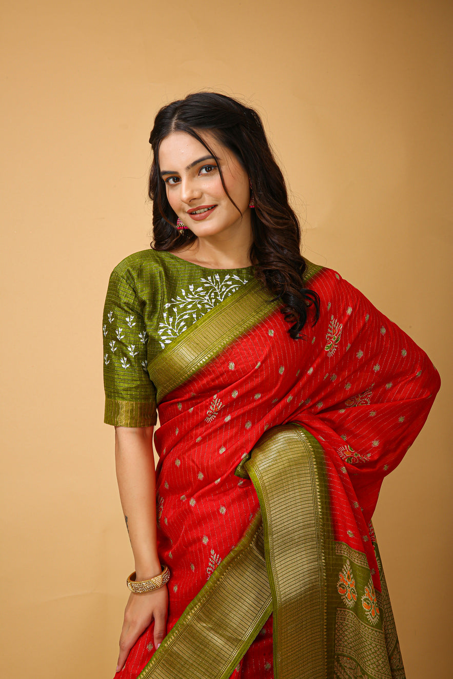 Kanjivaram Art Silk Saree With Blouse Piece For Women