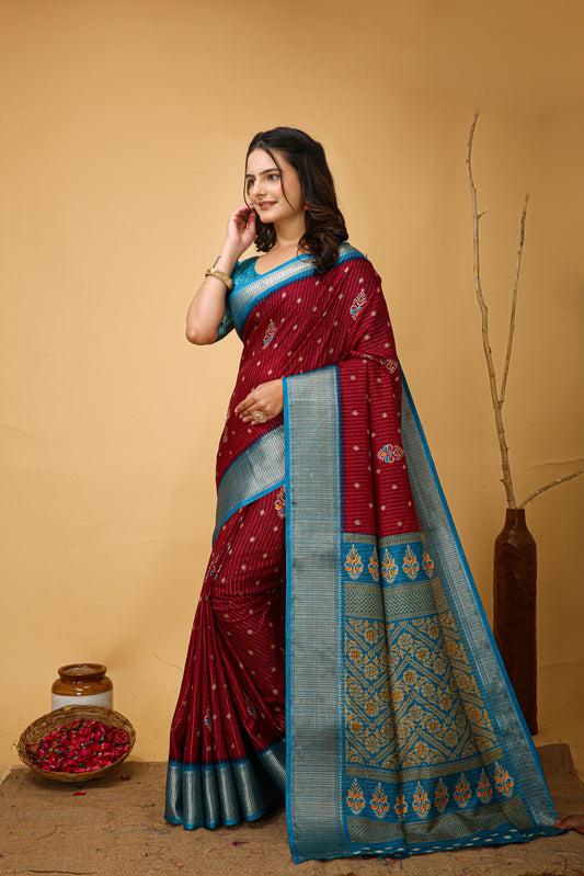 Dola Silk saree with blouse piece For Women