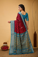 Dola Silk saree with blouse piece For Women