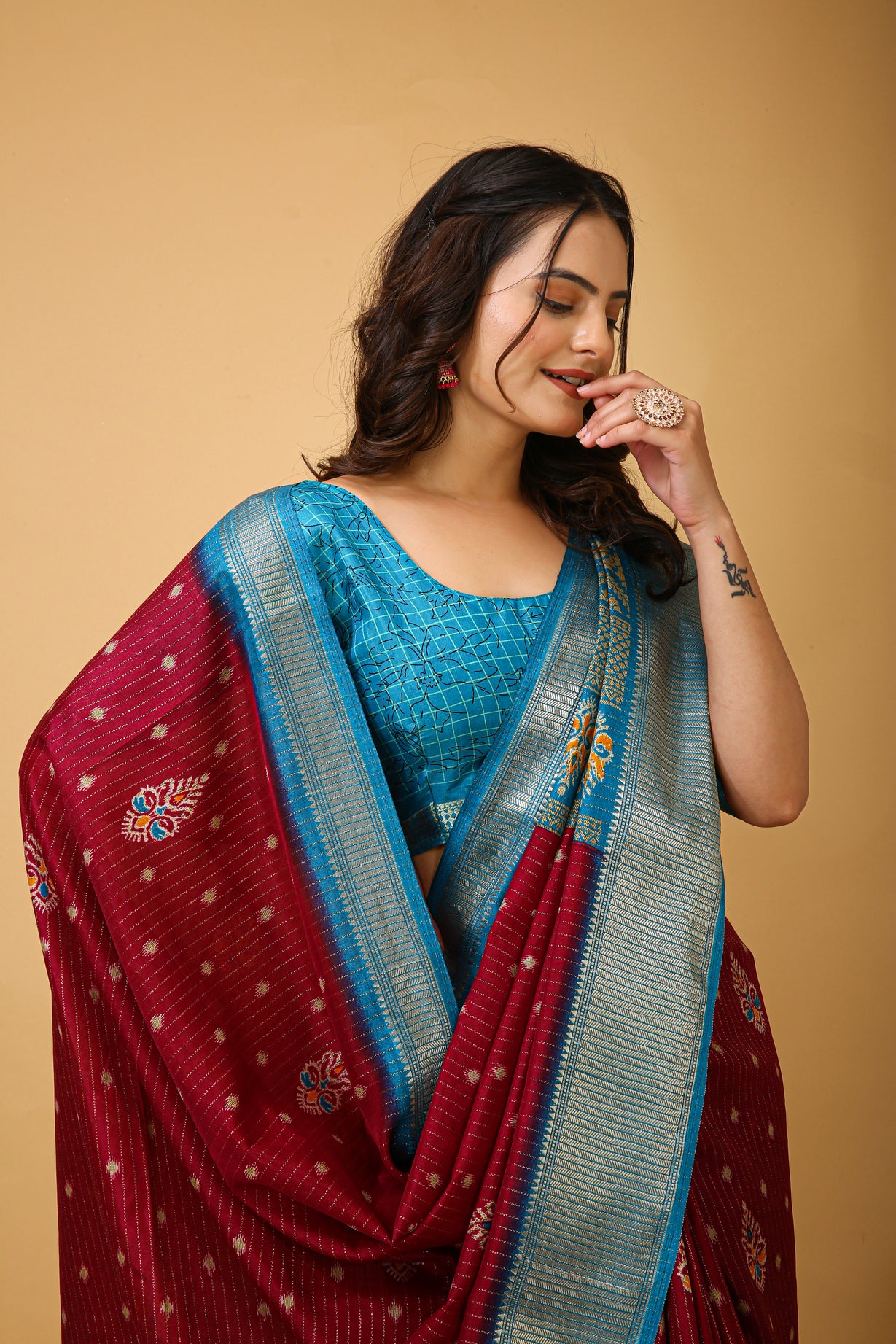Dola Silk saree with blouse piece For Women